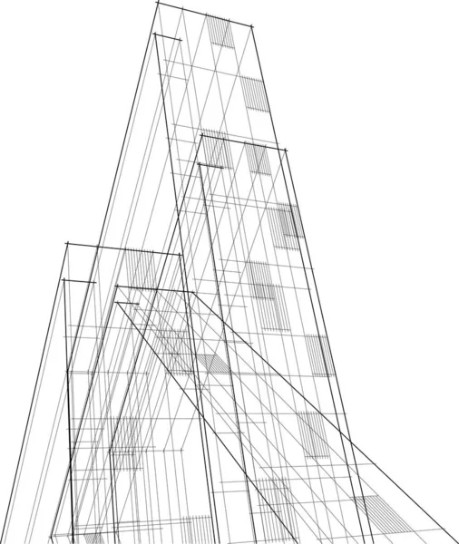 建筑墙纸设计 数字概念背景 — 图库矢量图片