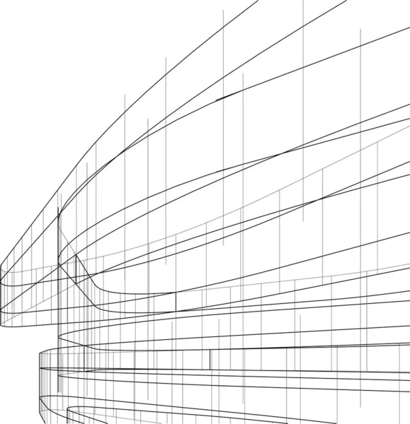 Abstraktní Architektonický Design Tapet Digitální Koncept Pozadí — Stockový vektor