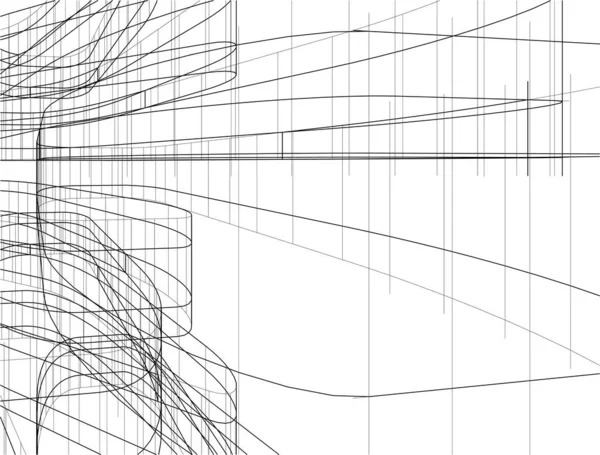 建筑墙纸设计 数字概念背景 — 图库矢量图片