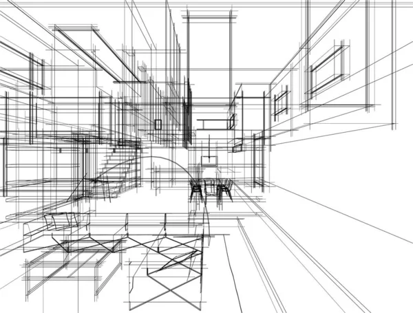 建筑墙纸设计 数字概念背景 — 图库矢量图片