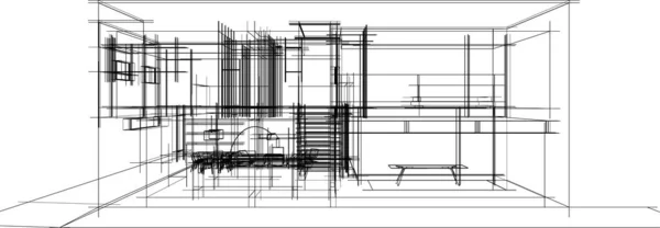 Abstrakte Architektonische Tapete Design Digitales Konzept Hintergrund — Stockvektor