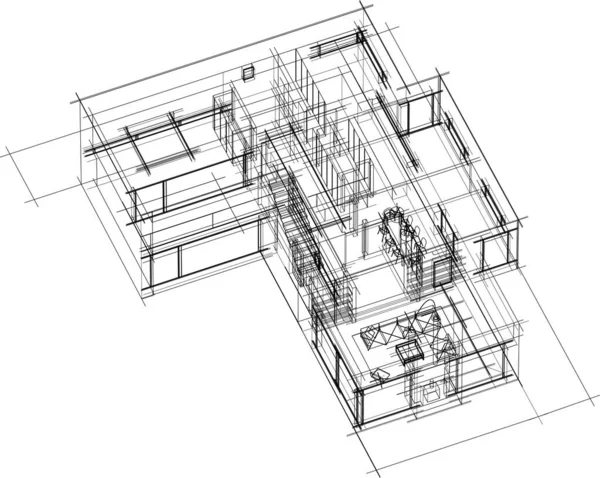 Abstrakte Architektonische Tapete Design Digitales Konzept Hintergrund — Stockvektor