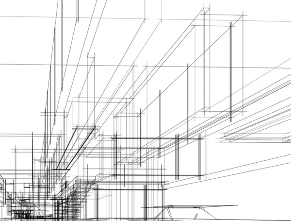 建筑墙纸设计 数字概念背景 — 图库矢量图片