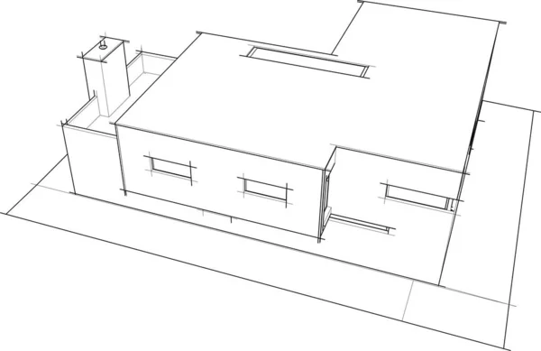 建筑墙纸设计 数字概念背景 — 图库矢量图片