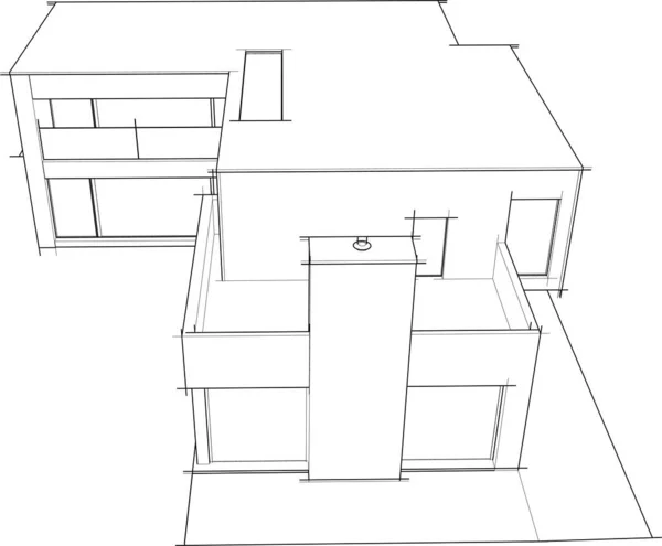 Abstrakte Architektonische Tapete Design Digitales Konzept Hintergrund — Stockvektor