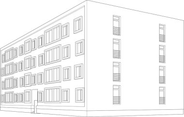 Mimari arka plan. Vektör çizim.