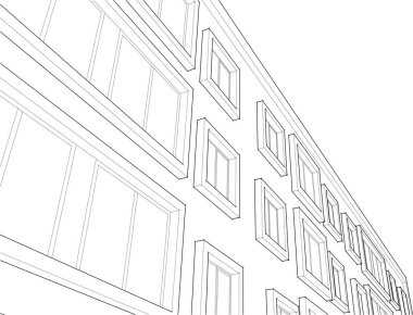 Mimari arka plan. Vektör çizim.