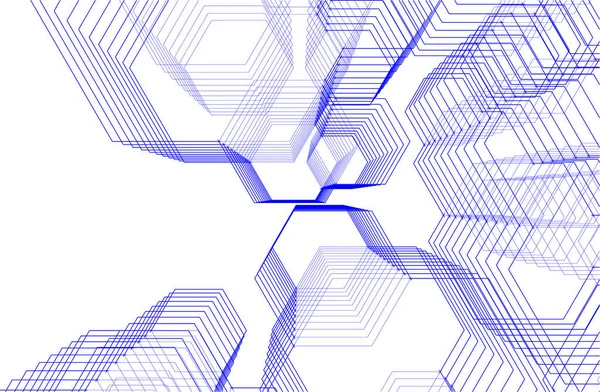 Abstrakt Bakgrund Med Hexagoner Vektor Illustration — Stock vektor