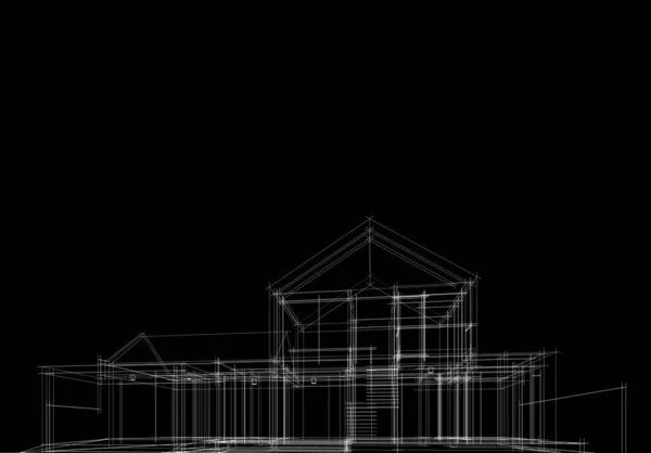 Minimalny Geometryczny Projekt Budynku Architektonicznego — Zdjęcie stockowe