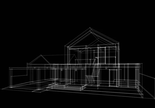 Minimalt Geometrisk Arkitektonisk Bygningsdesign - Stock-foto