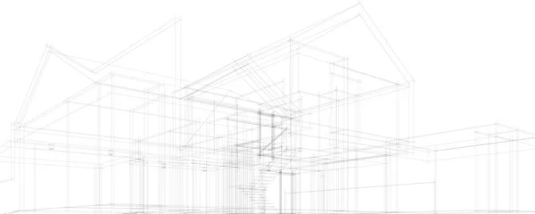 最小限の幾何学的建築設計 — ストックベクタ