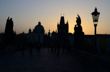 Eski Prag ve Çek Cumhuriyeti 'nin güzel şehir manzarası