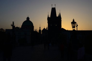 Eski Prag ve Çek Cumhuriyeti 'nin güzel şehir manzarası