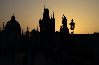 Eski Prag ve Çek Cumhuriyeti 'nin güzel şehir manzarası