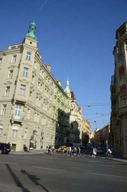 Eski Prag ve Çek Cumhuriyeti 'nin güzel şehir manzarası