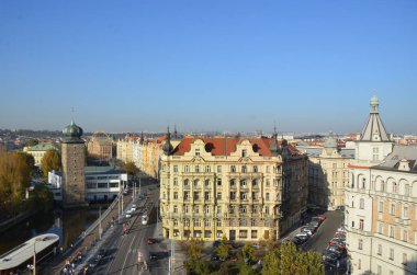 Eski Prag ve Çek Cumhuriyeti 'nin güzel şehir manzarası