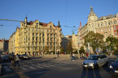 Eski Prag ve Çek Cumhuriyeti 'nin güzel şehir manzarası
