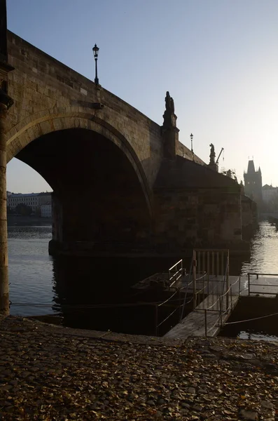 Most Karola Prowadzący Wieży Mostowej Starego Miasta Praga Republika Czeska — Zdjęcie stockowe