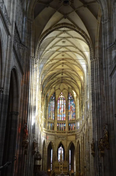 Prague Czeska Republika Praski Klejnot Gotycki Katedra Wita Jest Najsłynniejszym — Zdjęcie stockowe