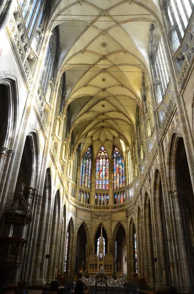 Prague Czech Republic Prague Gothic Jewelel Vitus Cathedral Найвідоміша Церква — стокове фото