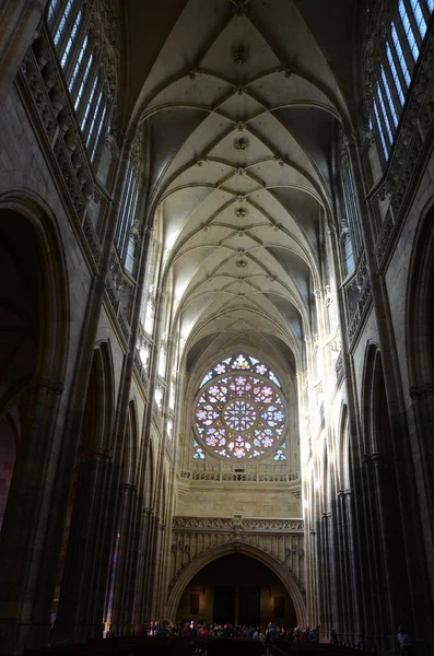 Prag Gotik Mücevheri Vitus Katedrali Prag Kalesi Ndeki Ünlü Kilisedir — Stok fotoğraf