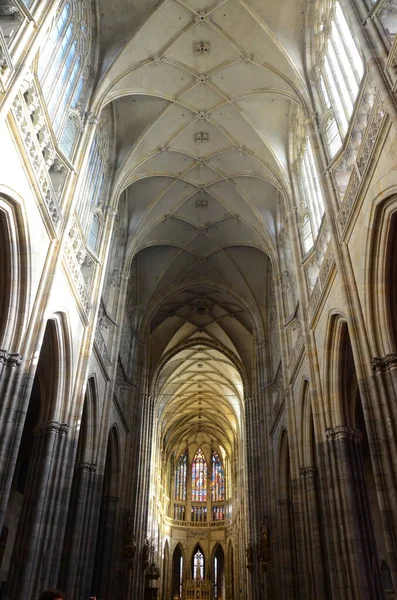 Prague Czech Republic Prague Gothic Jewelel Vitus Cathedral Найвідоміша Церква — стокове фото