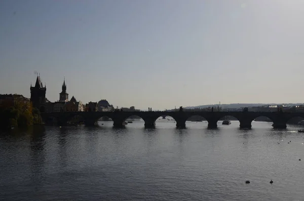 Praag Uitzicht Met Zijn Rivier Gebouwen Tsjechië — Stockfoto