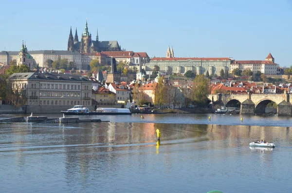 Vista Praga Con Río Edificios República Checa —  Fotos de Stock