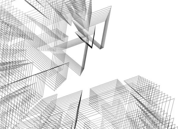 Lignes Dessin Abstraites Formes Illustration Vectorielle Fond — Image vectorielle