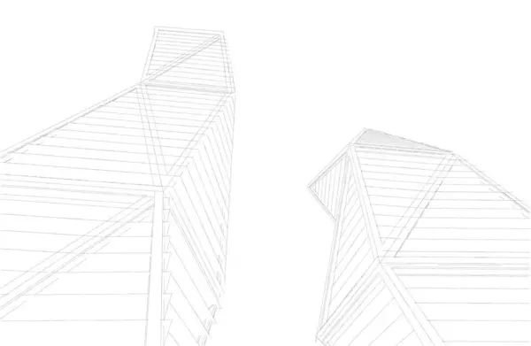 Minimal Geometrisk Arkitektonisk Byggnadskonstruktion — Stockfoto