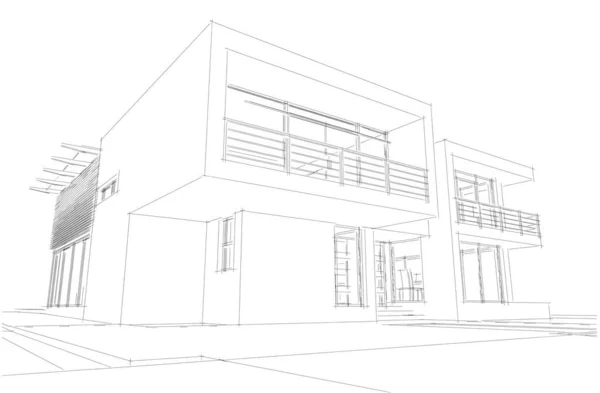 Minimal Geometrisk Arkitektonisk Byggnadskonstruktion — Stockfoto