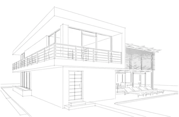 Projeto Geométrico Mínimo Edifício Arquitetônico — Fotografia de Stock