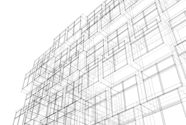 Projeto Geométrico Mínimo Edifício Arquitetônico — Fotografia de Stock