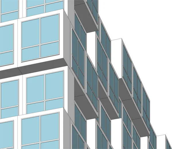 Projeto Geométrico Mínimo Edifício Arquitetônico —  Vetores de Stock