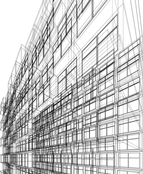 Minimalny Geometryczny Projekt Budynku Architektonicznego — Wektor stockowy