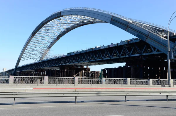 Ukrayna Nın Kyiv Şehrinin Sokak Manzarası Boş Yol — Stok fotoğraf