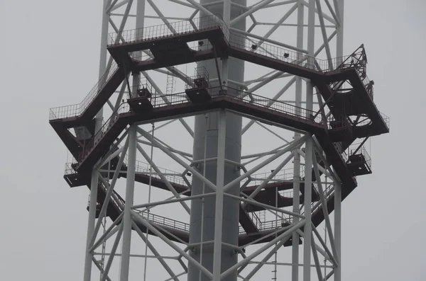 Kiev Ucrânia Torre Metal Tubo Para Radiodifusão Televisão — Fotografia de Stock