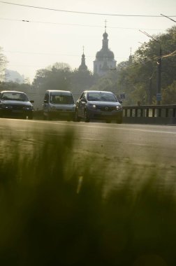 Kiev, Ukrayna, şehir konsepti, çimenleri kapat 