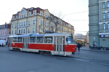 Ukrayna 'nın Kyiv şehrinin sokak manzarası