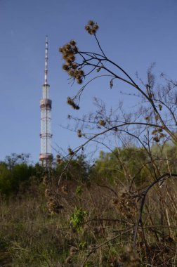 Kyiv, Ukrayna. Radyo ve televizyon yayını için metal kule