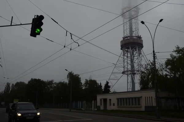 Kiev Ucrania Torre Metálica Tubería Para Radiodifusión Televisión — Foto de Stock