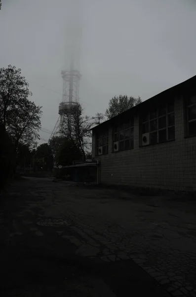 Kijów Ukraina Metalowa Wieża Rura Radiofonii Telewizji — Zdjęcie stockowe
