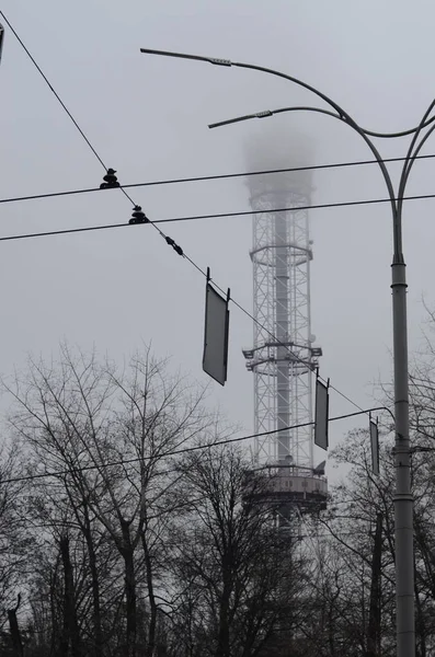 Київ Україна Металева Вежа Труба Радіо Телевізійного Мовлення — стокове фото