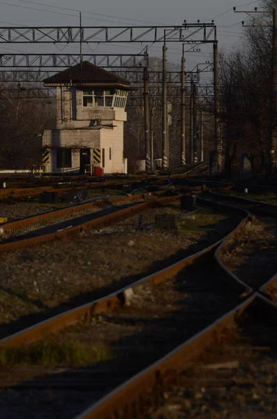 Σιδηροδρομικό Σταθμό Στην Πόλη Κίεβο Ουκρανία — Φωτογραφία Αρχείου