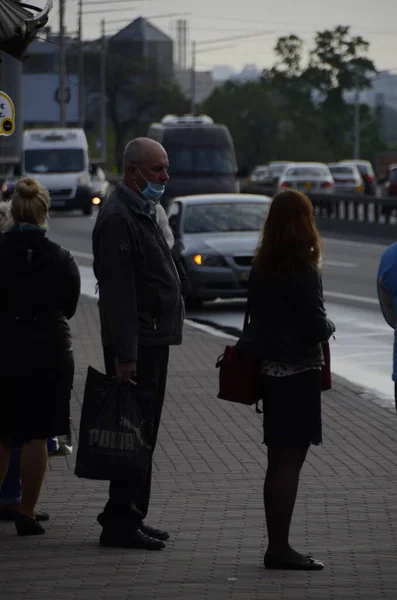 Киев Украина Городская Атмосфера Концепции Люди Идущие Улице — стоковое фото