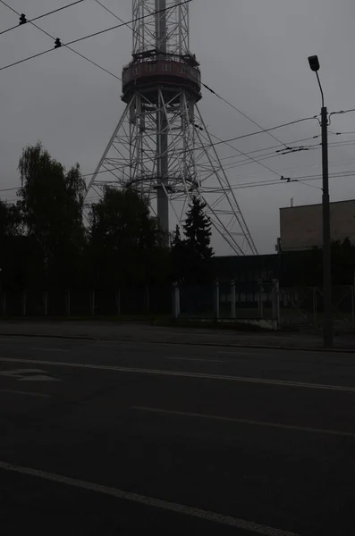 Kiev Ucraina Torre Metallica Tubo Radiodiffusione Televisione — Foto Stock