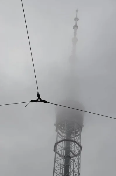 Kiev Ucrânia Torre Metal Tubo Para Radiodifusão Televisão — Fotografia de Stock