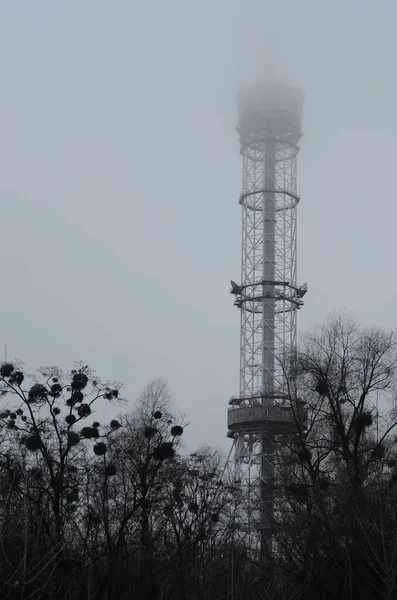 Kyiv Ukrayna Metal Kule Radyo Televizyon Yayını Için Boru — Stok fotoğraf