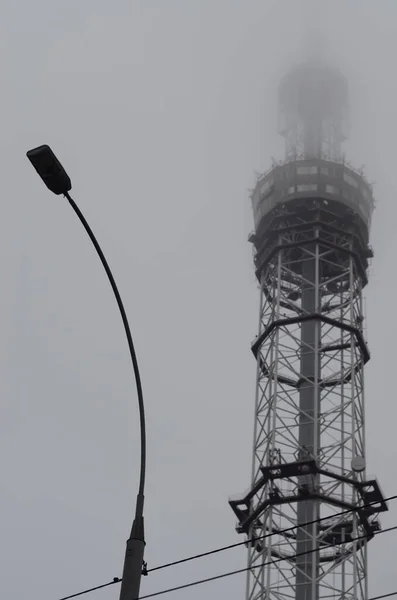 Kiev Ucrânia Torre Metal Tubo Para Radiodifusão Televisão — Fotografia de Stock