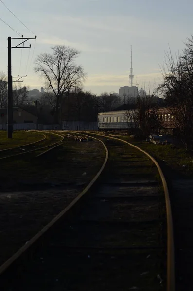 Železniční Stanice Městě Kyjev Ukrajina — Stock fotografie